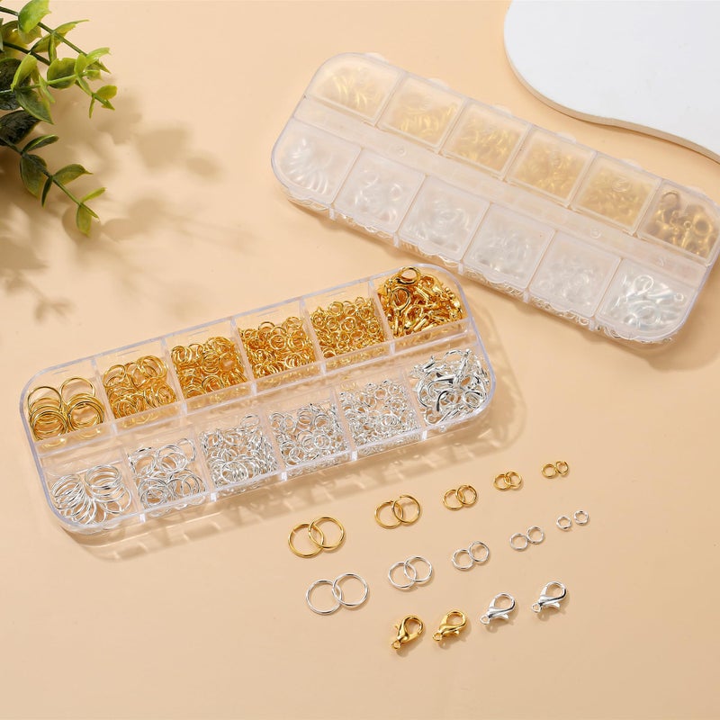 KOPOX 5 Sizes Silver and Gold Open Jump Rings  500PCS O Rings and Lobster Clasps  Small and Large Jump Rings for Jewelry Making and Keychains - Image 3